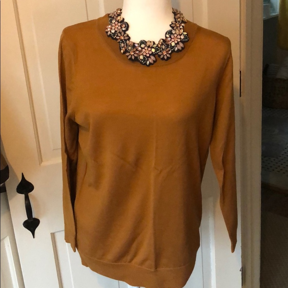 J Crew merino wool crew neck sweater. Size L.